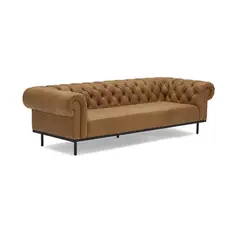 FABIANI HOME - Sofa Capitone 3 Cuerpos Camel