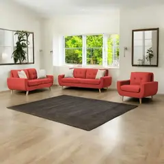 FABIANI HOME - Juego de Sala Vintage Mango 3-2-1 Cuerpos Rojo