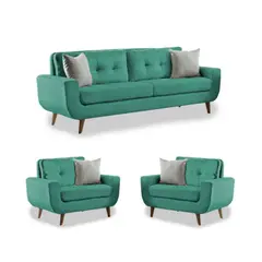 FABIANI HOME - Juego De Sala Mango 3-1-1 Cuerpos Verde Jade