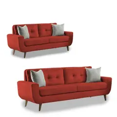 FABIANI HOME - Juego De Sala Mango 3-2 Cuerpos Rojo