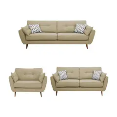 FABIANI HOME - Juego De Sala Naelah 3-2-1 Cuerpos Beige