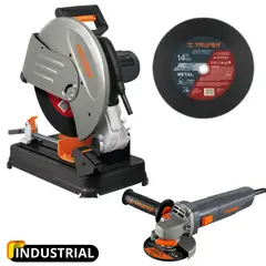 TRUPER - Combo amoladora INDUSTRIAL Tronzadora cortadora de metales