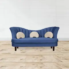 HOME PREMIUM - Sofá 3 cuerpos Armani Azul Acero.