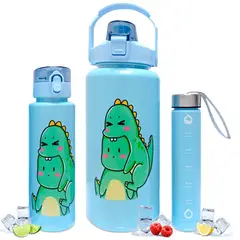 MINARI - Tomatodo Botella Kawaii de 3 Piezas Azul Celeste 699T