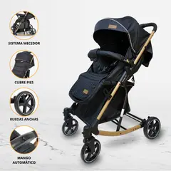 BABY HAPPY - Coche Cuna con Mecedora para Bebé »MADRID» Black