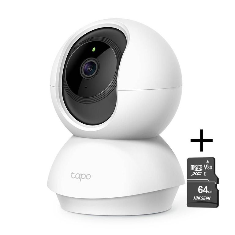 Cámara de Seguridad Giratoria para Casa Wi-Fi 2K TAPO C210 MicroSD 64GB