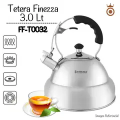 FINEZZA - Tetera De Acero Inoxidable de 3.0 Lt - FF-T0032-IN
