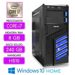 INTEL - CPU CORE i7-10700 RAM 8GB SSD 240GB Windows 10 350w computadora PC