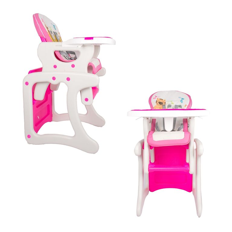 SILLA DE COMER KINGDOM 3 EN 1 - ROSADO