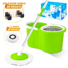 GENERICO - Trapeador Escurridor Giratorio 88VD Y Colgador Doble Regalo