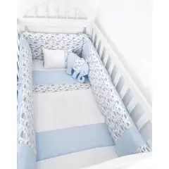 GENERICO - Protectores Laterales Parachoques de cuna diseño Nubecitas