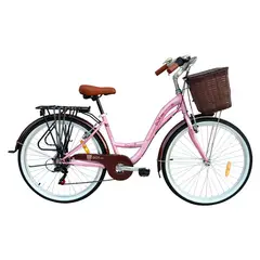 BOX BIKE - Bicicleta Box Vintage Modelo Romántica Aro 26 - Rosada