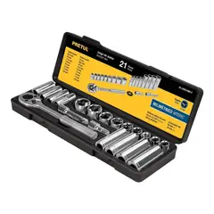 PRETUL - Juego de 21 herramientas 3/8" mm
