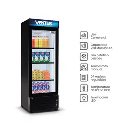 VENTUS - Visicooler 1 puerta 220L -Negro-LG-220LED