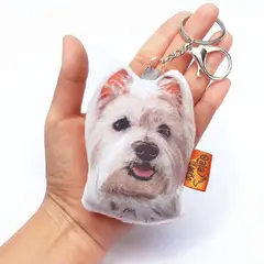QALA DISEÑO - Llavero hecho a mano - - Perro Westie