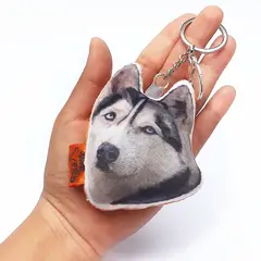 QALA DISEÑO - Llavero hecho a mano - - Perro Siberiano