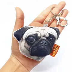 QALA DISEÑO - Llavero hecho a mano - - Perro Pug