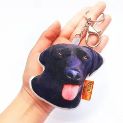 QALA DISEÑO - Llavero hecho a mano - - Perro Labrador Negro