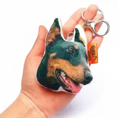 QALA DISEÑO - Llavero hecho a mano - - Perro Doberman