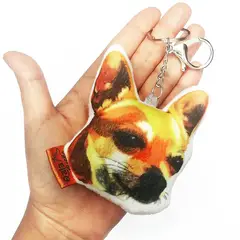 QALA DISEÑO - Llavero hecho a mano - - Perro Chihuahua Dorado