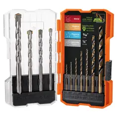 TRUPER - Juego brocas para metal y brocas para concreto 11 piezas ,