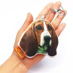 QALA DISEÑO - Llavero hecho a mano - - Perro Basset Hound
