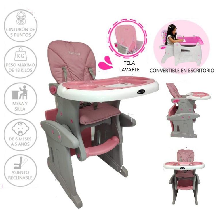 Silla con Carpeta 3 en 1 Comer/Estudiar/Jugar