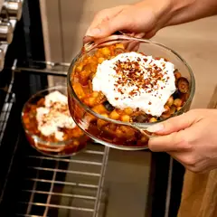 PYR O REY - Cacerola para Hornear con Tapa de Vidrio 948 ml. / 32 oz