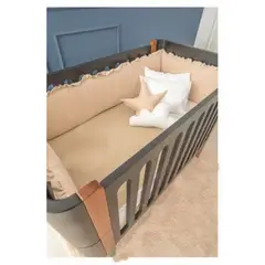 GENERICO - Protectores Laterales Parachoques de cuna color beige