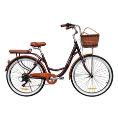 BOX BIKE - Bicicleta Box Vintage Aro 26 con Shimano Tourner - Marrón