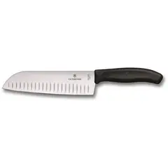 VICTORINOX - Cuchillo Santoku Swiss Classic color negro, en blister. Hoja 17 cm.