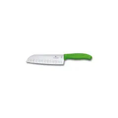 Victorinox - Cuchillo Santoku Swiss Classic color verde, en blister. Hoja 17 cm.
