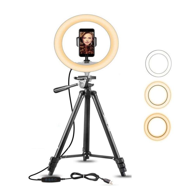Aro luz Led Anillo 26 Cm Fotografía Video + Trípode Camara 1.02 MT