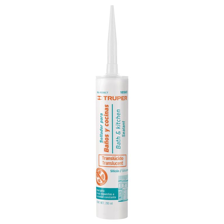 Silicona transparente, sellador para baños y cocina, 280 ml,