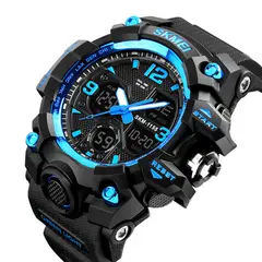 SKMEI - Reloj 1155 Doble Horario Negro/ Azul