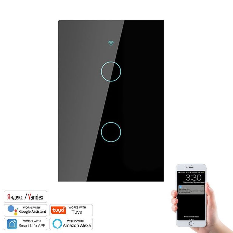 Interruptor de pared con wifi 2 tomas