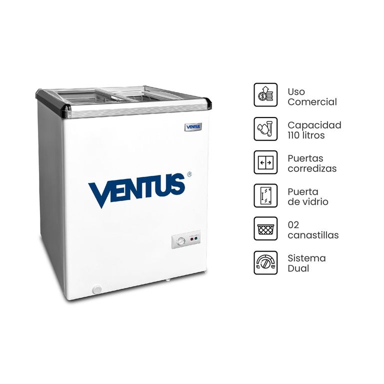 Conservadora Tapa Vidrio CTV-110 Blanco 110L
