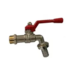 VALMAX - Llave Esférica Para Jardin de 12 Pesada Mango Rojo