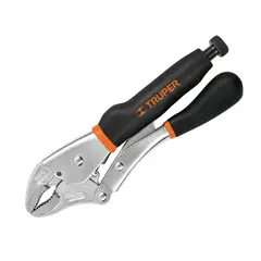 TRUPER - Alicate de presion 10Pulg mordaza curva mango de vinil