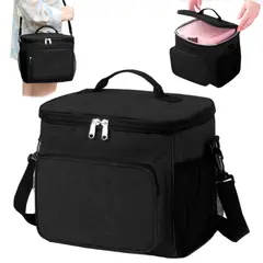 GENERICO - Lonchera Térmica para Comida y Alimentos Impermeable Negro 02X