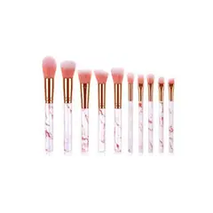 GENERICO - Set de brochas para maquillaje 10 piezas rosa