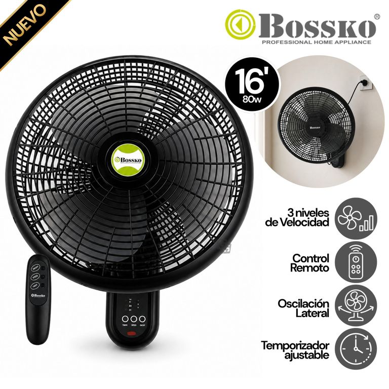 Ventilador de Pared 3Vel 80W BK-8210PD