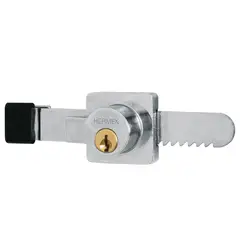 HERMEX - Cerradura para vitrina 6 mm, tipo serrucho -