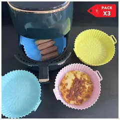 INSPIRA MARKET - Moldes de Silicona de Colores para Freidora de Aire Pack x3