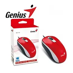 GENIUS - Mouse Dx 110 Rojo Cableado Usb Optico Pc Laptop