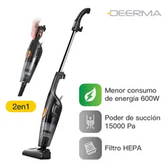 DEERMA - Aspiradora Vertical 2 en 1 DX115C - 12000Pa Filtro HEPA