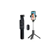 GENERICO - Tripode Palo Selfie Stick Con Mando Bluetooth Negro