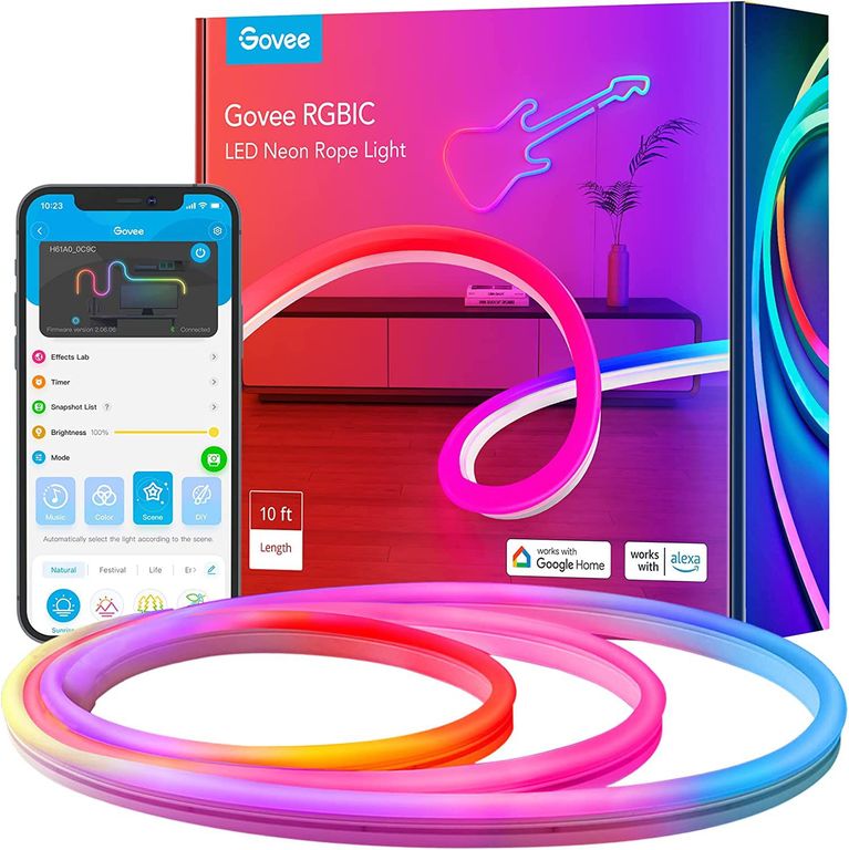 Neon Rope 3 Metros Tira LED de Neón de Silicona - Alexa y Google