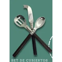 PERUVIANE - Juego o set de cubiertos en madera y plaque