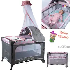 EBABY - Cuna Corral de Bebe con Colecho Mecedora Pink